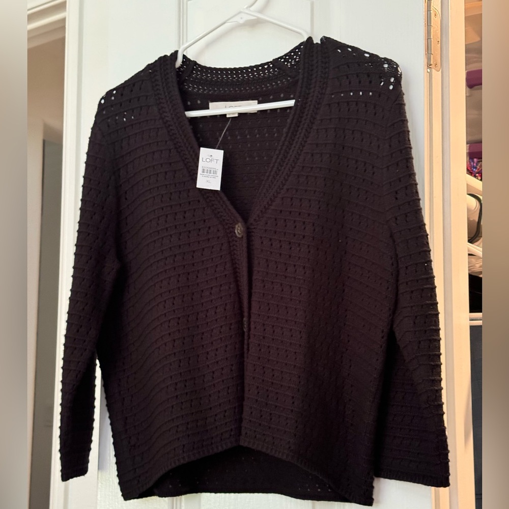 Ann Taylor Loft NWT Black cardigan